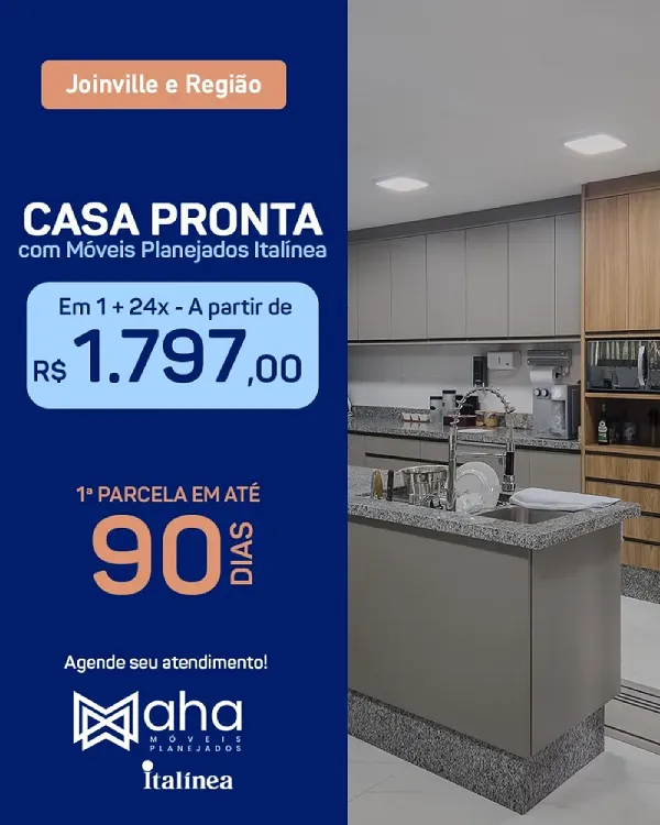 Casa Pronta com Móveis Planejados Italínea - Joinville e Região